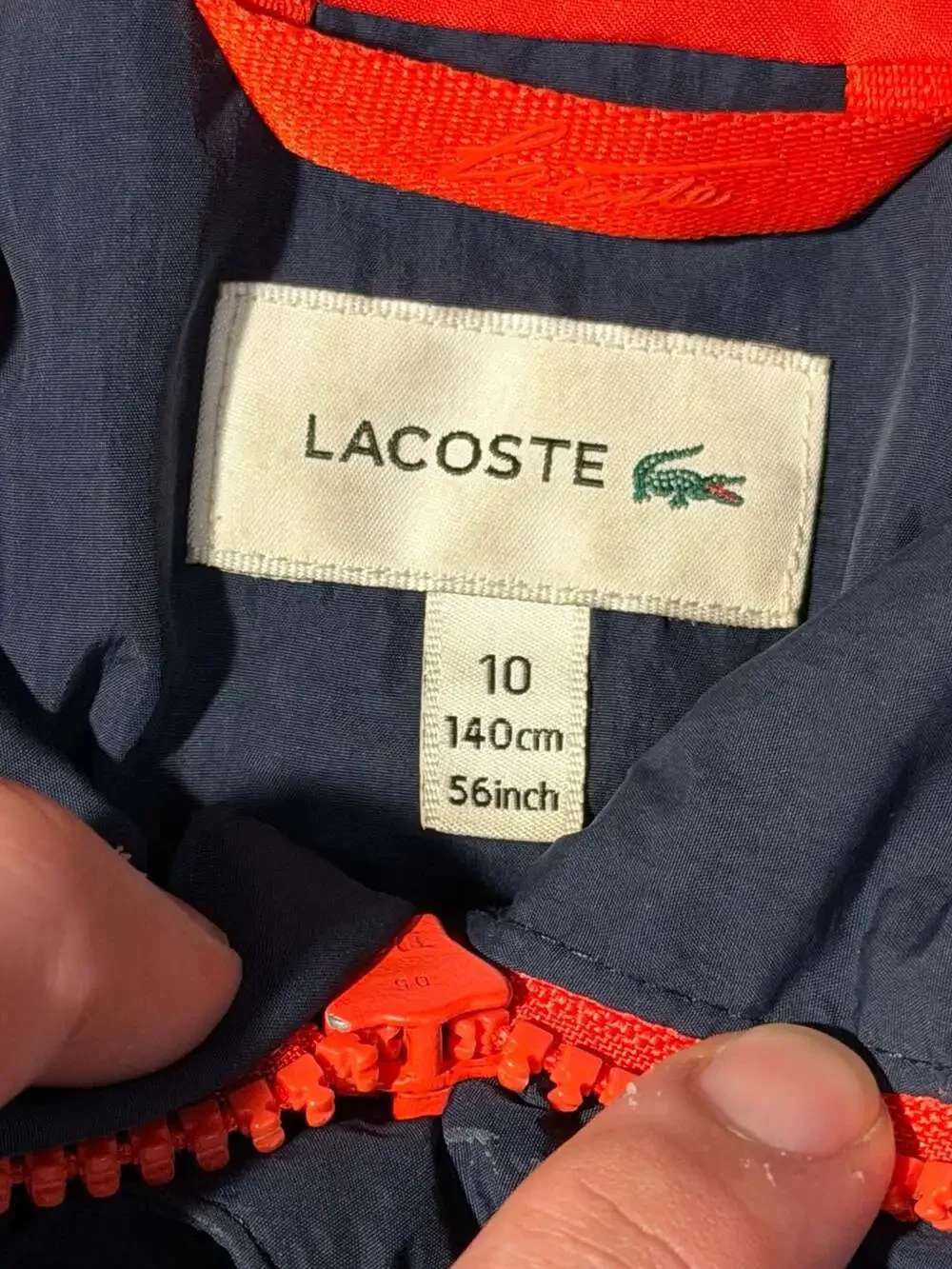 Lacoste Kids Navy Blue Hooded Puffer Jacket Size‎ 10 (140cm)